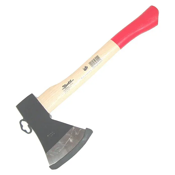Gardol Hacha - Peso cabezal: 1.000 g - Hacha con cabeza negra, mango de madera y empuñadura roja, ideal para cortar y partir madera.