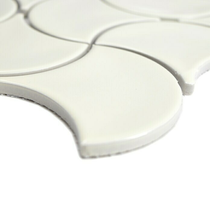 Mosaikfliese Fächer Uni FS 19I (27,6 x 27,6 cm, Elfenbein, Glänzend)