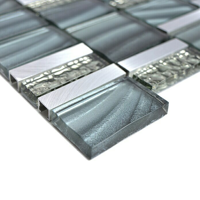 Mosaikfliese Crystal Mix XCM SUN05 (29,7 x 29,5 cm, Grau, Glänzend)