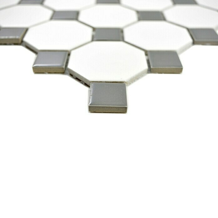 Mosaikfliese Octagon OCTA G469 (29,5 x 29,5 cm, Weiß/Grau, Matt)