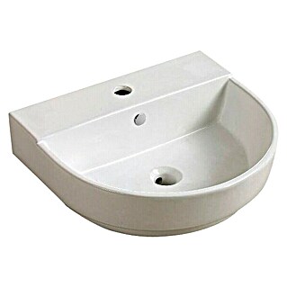 Camargue Lavabo pequeño Perth (An x L: 50 x 44 cm, Sin esmalte especial, Orificios para grifo: Medio, Con desbordamiento, Blanco)
