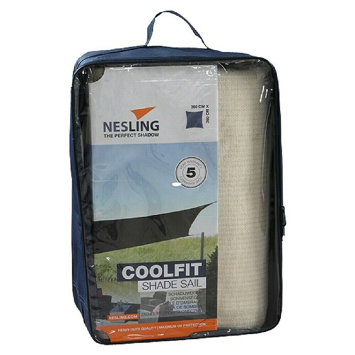 Nesling Sonnensegel (L x B: 360 x 360 cm, Weiß, Quadratisch)