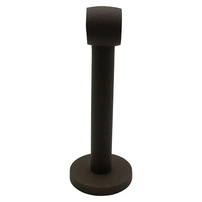 Expo Ambiente Träger Noble - Rost, Geeignet für: Gardinenstangen Ø 20 mm, 13,5 cm - Nahaufnahme einer stilvollen, dunkelbraunen Hutablage, die Eleganz und Funktionalität vereint. Ideal zur sicheren Aufbewahrung und Präsentation von Hüten.