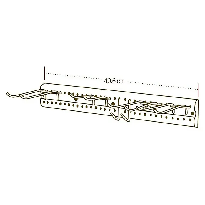 Lifetime Werkzeugleiste - Kunststoff - Produktabbildung einer Aufbewahrungslösung mit einer Länge von 40.6 cm für Werkzeuge oder Küchenutensilien. Vielseitig und platzsparend.