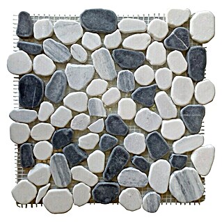 Malla mosaico Riviera (30 x 30 cm, Blanco/gris, Mate)