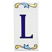 Azulejo de gres Letra L (7,5 x 15 cm, Blanco, Brillante)