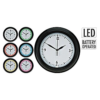 Reloj de pared redondo Led (Multicolor, Diámetro: 30 cm)
