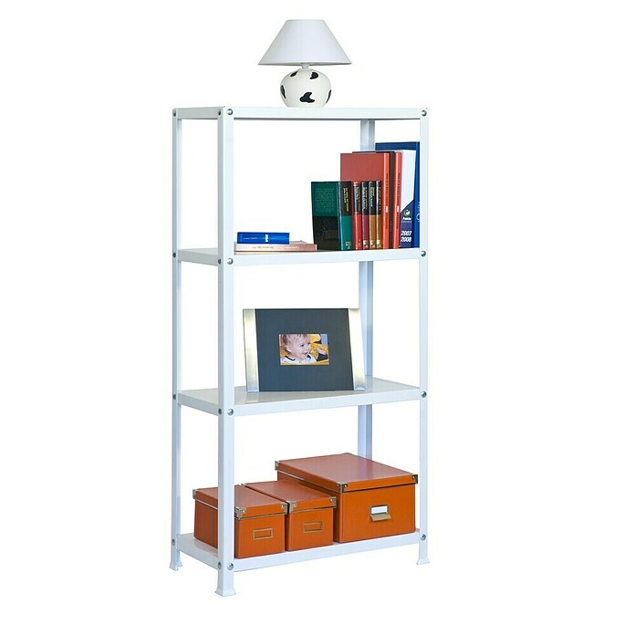 Simonrack Simonhome Metallregal (L x B x H: 30 x 100 x 160 cm, Traglast: 100 kg/Boden, Anzahl Böden: 4 Stk., Weiß)