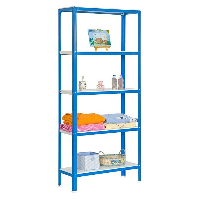 Simonrack Simonhome Metallregal (L x B x H: 30 x 80 x 180 cm, Traglast: 150 kg/Boden, Anzahl Böden: 5 Stk., Blau)