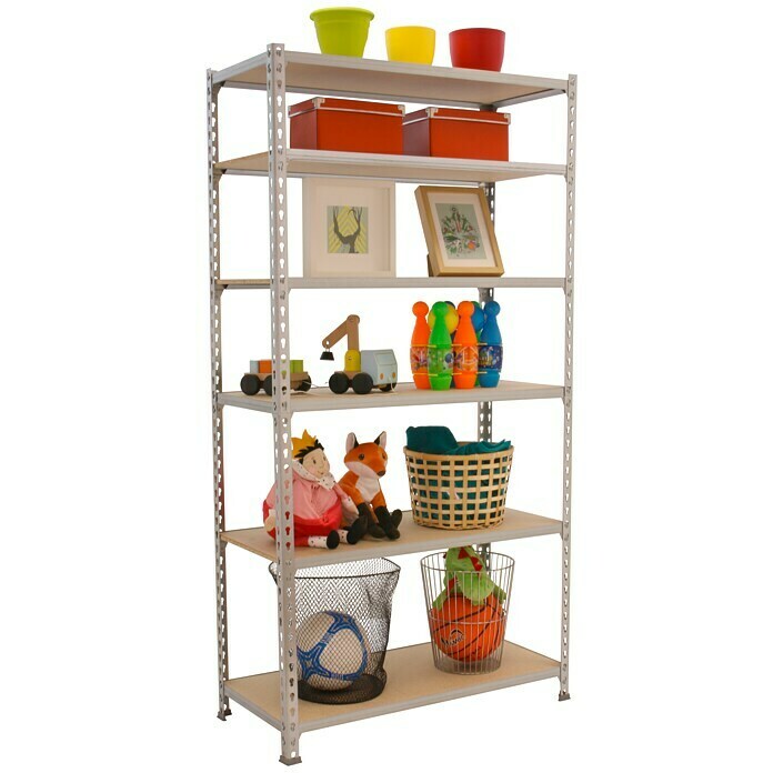 Simonrack Simonclick Metallregal (L x B x H: 40 x 100 x 250 cm, Traglast: 150 kg/Boden, Anzahl Böden: 6 Stk., Silber)