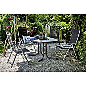 Sunfun Amy Vrtni pozicijski stol  (Črne barve, srebrne barve, Nastavljivo naslonjalo) | 8350 - Stühle Textilen | ICAB - Sommermöbel Stühle | ICA - Sommermöbel | IC - Freizeit im Garten | I - Stadtgarten | BAUHAUS