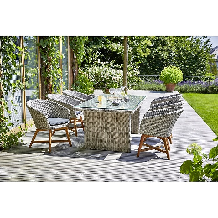 Sunfun Pauline Sillón de jardín (Bambus Grey, Ratán sintético, Ancho: 62 cm)