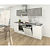 Respekta Composición de cocina (Ancho: 220 cm, Con dispositivos eléctricos, Blanco)