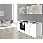Respekta Composición de cocina (Ancho: 210 cm, Con dispositivos eléctricos, Blanco)
