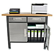 Werkbank (L x B x H: 61 x 122 x 95 cm, 2 Schubladen)