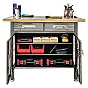 Werkbank (L x B x H: 61 x 122 x 95 cm, 2 Schubladen)
