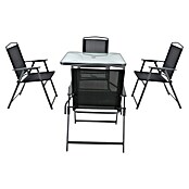 Sunfun Set de muebles de jardín Marta (5 piezas, Vidrio/Textil, Antracita)