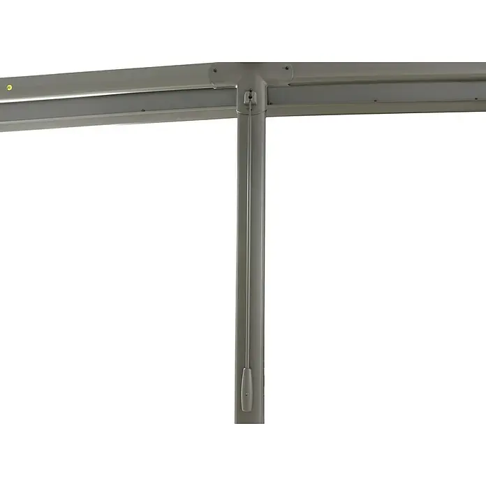 Sunfun Anstellpavillon Sera XL Cabrio - B x T: 550 x 300 cm, Farbe Gestell: Anthrazit, Aluminium - Nahaufnahme einer grauen Jalousie mit Zugband. Das schlichte Design und die neutrale Farbe passen gut zu modernen Einrichtungen.