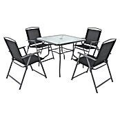 Sunfun Set de muebles de jardín Marta (5 piezas, Vidrio/Textil, Antracita)