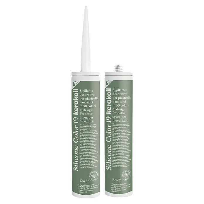 Kerakoll Silicona universal Color - Tono de color: 19, 310 ml - Kerakoll Silicone Color 19: Sellante decorativo para baldosas y mosaicos en 50 colores. Producto verde para bioconstrucción.