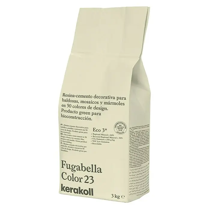 Kerakoll Mortero para juntas - cemento Fugabella - Color: 23, 3 kg - Un saco de Fugabella Color 23 de Kerakoll, un resin-cemento decorativo para baldosas, mosaicos y mármoles en 50 colores.