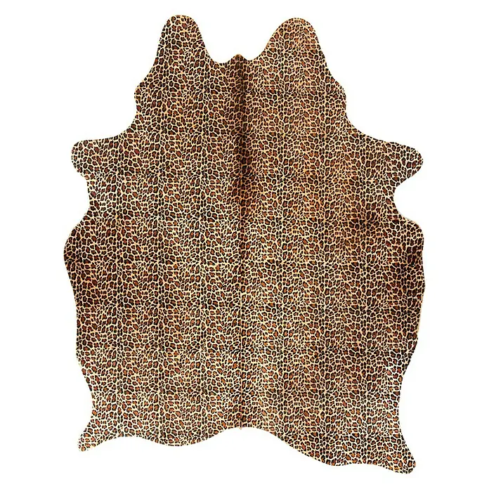Esbeco Kuhfell - 100 % Echtfell, Leopard - Leopardenmuster Kuhfell Teppich. Ein dekoratives und stilvolles Kuhfell mit Leopardenmuster, ideal für moderne Wohnräume, verleiht jedem Raum einen Hauch von Wildheit.