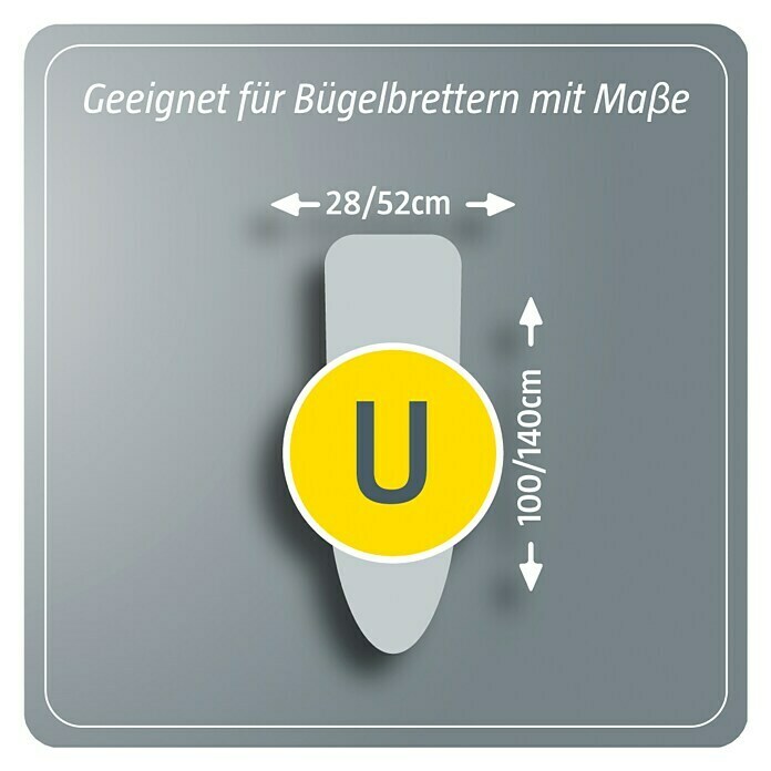 Bügeltischbezug UniversalPassend für: Bügeltische von 100 x 30 cm bis 140 x 52 cm, Dampfbügelgeeignet Front View