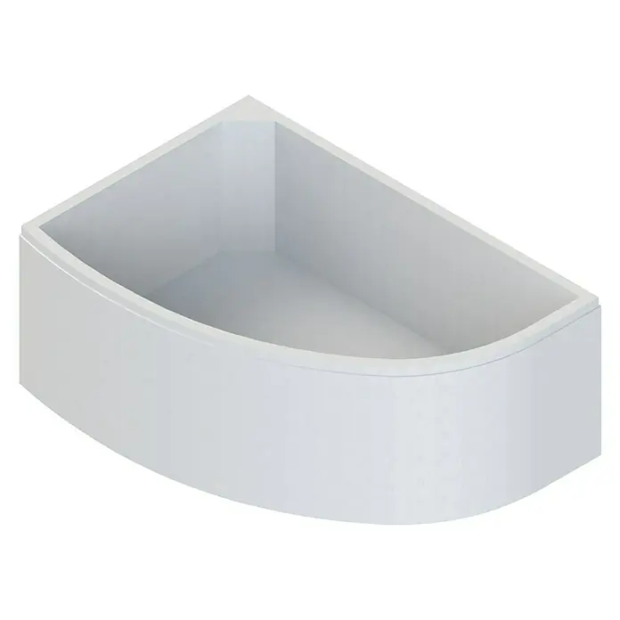 Ottofond Wannenträger Sansibar B - Passend für: Badewanne Sansibar B 150 x 97 cm - Moderne, weiße Eckbadewanne mit abgerundeter Vorderseite und klaren Linien, ideal für ein stilvolles Badezimmer.