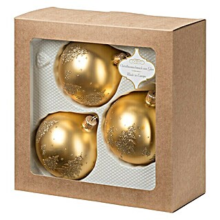 Christbaumkugel (Gold, Glas, Rund, 3 Stk.)