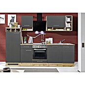 Respekta Küchenzeile BEKB280EGC (Breite: 280 cm, Mit Elektrogeräten, Grau)