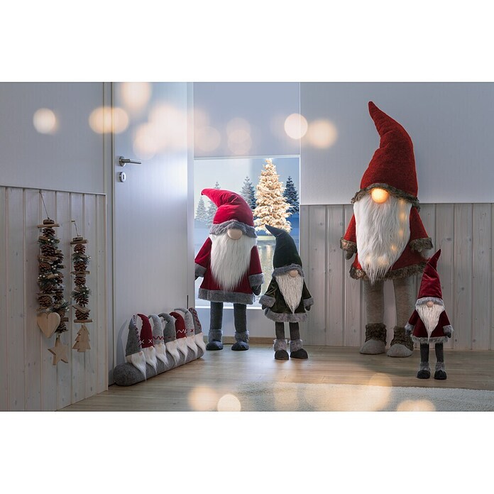 Papá Noel Gnomo (Altura: 125 cm, Terciopelo)