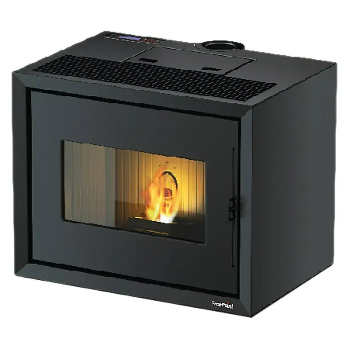 FreePoint Pelletofen Modo Airtight - 9,36 kW, Raumheizvermögen: 225 m³, 0,59 kg/h - 2,18 kg/h, Schwarz - Schwarzer Pelletofen mit Glasfenster und sichtbarem Feuer, ideal für gemütliche Wärme und stilvolles Ambiente.