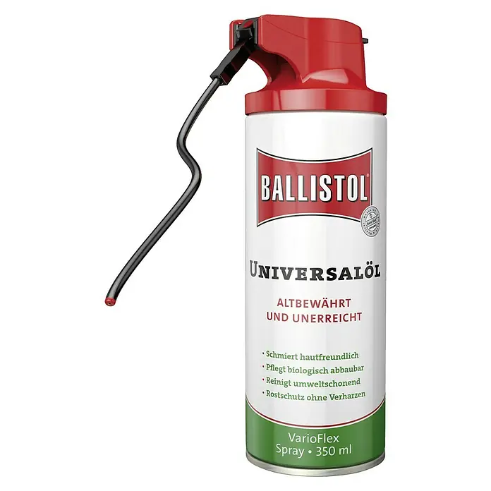 Ballistol Universalöl VarioFlex - 350 ml, Spray - Abbildung einer Dose Ballistol Universalöl, ein vielseitiges Öl für Pflege und Schutz.