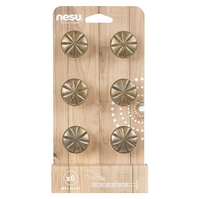 Nesu Pomo para muebles 2600C 6 uds. (Ø x Al: 31 x 21 mm, Acero)