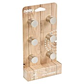 Nesu Pomo para muebles 20202 6 uds. (Ø x Al: 20 x 23 mm, Acero, Cepillado)