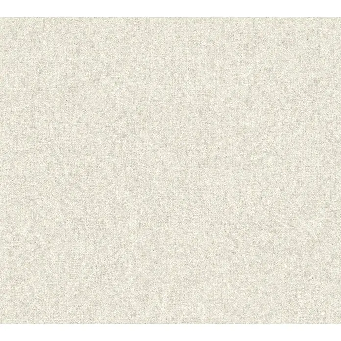 A.S. Création Paradise Garden Vliestapete - Creme/Beige, Uni, 10,05 x 0,53 m - Detailaufnahme eines hellbeigen Textilstoffs mit feiner, homogener Webstruktur, ideal für Möbelbezüge und Dekorationen.