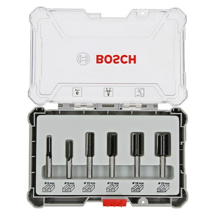 Bosch Fräser-Set (6-tlg., Durchmesser Schaft: 8 mm)