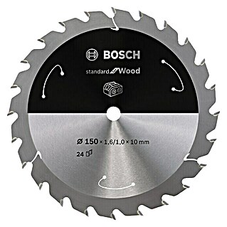 Bosch Cirkelzaagblad Standard for Wood (Diameter: 150 mm, Boorgat: 10 mm, Aantal tanden: 24 tanden)
