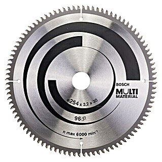 Bosch Disco de sierra Multimaterial (Diámetro: 254 mm, Orificio: 30 mm, Número de dientes: 96 dientes)