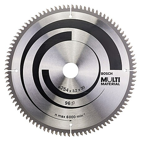 Bosch Kreissägeblatt Multimaterial (254 mm, Bohrung: 30 mm, Anzahl Zähne: 96 Stk.)