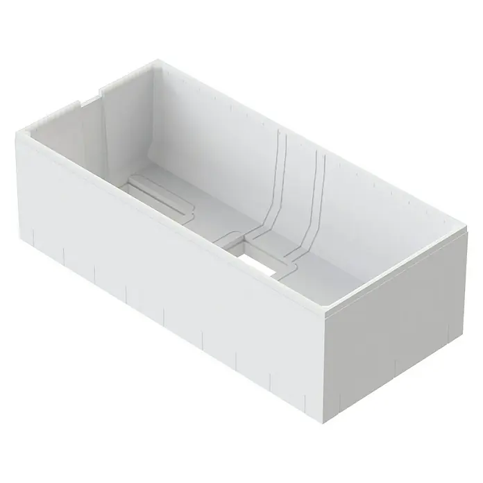 Ottofond Badewannenträger Atlas - Passend für: Badewanne Atlas 170 x 75 cm - Weiße rechteckige Badewannenform mit strukturiertem Boden. Ideal für moderne Badezimmer.