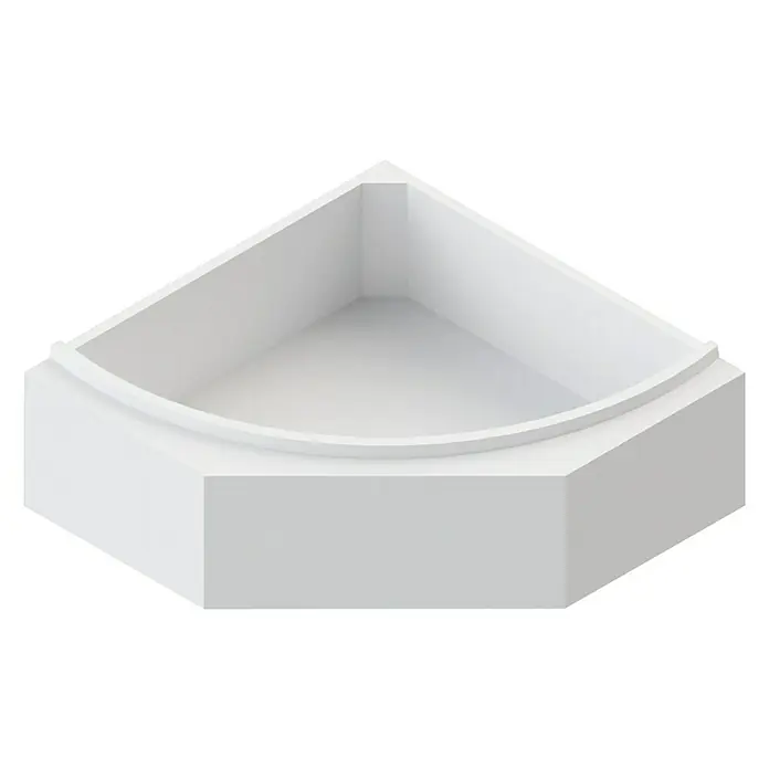 Ottofond Badewannenträger Largo - Passend für: Eckbadewanne Largo 140 x 140 cm - Eckige Duschwanne in Weiß, ideal für Badezimmer mit wenig Platz. Elegantes Design und einfache Installation für moderne Badezimmer.