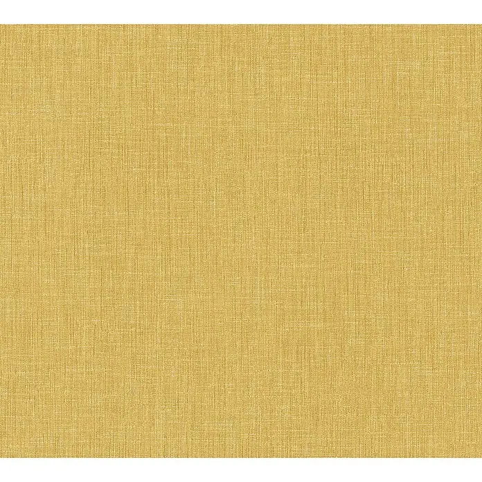 A.S. Création Metropolitan Stories Vliestapete Textiloptik - Gelb, Uni, 10,05 x 0,53 m - Nahaufnahme von strukturiertem, goldfarbenem Stoff, ideal für Textildesign und Hintergrundanwendungen.