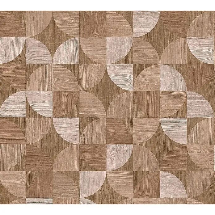 A.S. Création Metropolitan Stories Vliestapete Holzdesign - Braun, Holzoptik, 10,05 x 0,53 m - Nahtloses Muster mit Holzstruktur und geometrischen Formen. Ideal für moderne Wand- und Bodendesigns.