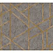 AS Creation Metropolitan Stories Vliestapete Geometrie (Grau/Gold, Grafisch, 10,05 x 0,53 m)
