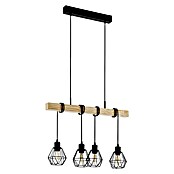 Eglo Townshend Pendelleuchte (4 x 60 W, Schwarz/Braun, Höhe: 110 cm)