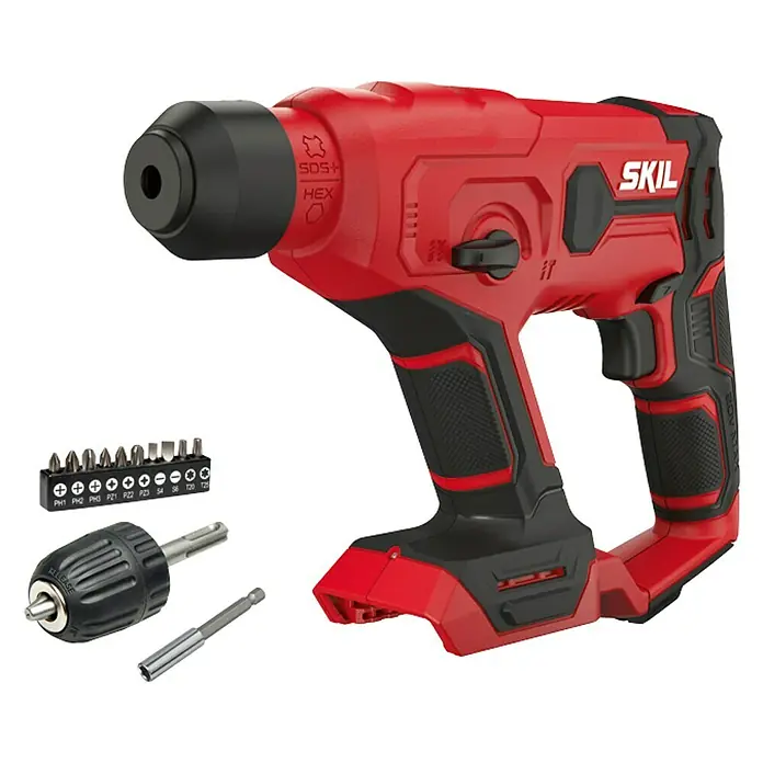 Skil PWRCore 20V Akku-Bohrhammer 3810 CA - 20 V, Ohne Akku - Roter SKIL Akku-Bohrhammer mit Bohraufsätzen für Heimwerker- und Profi-Anwendungen. Vielseitig und leistungsstark.