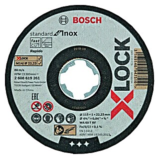 Bosch Professional X-Lock Disco de corte Standard for Inox (Diámetro disco: 115 mm, Espesor disco: 1 mm, Apto para: Acero inoxidable)