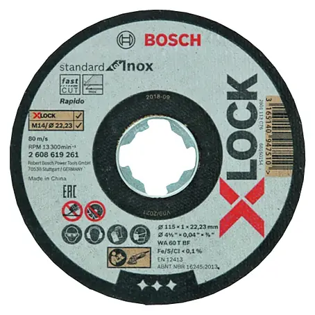 Bosch Professional X-Lock Disco de corte Standard for Inox