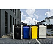 Hide Mülltonnenbox (80,7 x 209,1 x 115,2 cm, Passend für: 3 Mülltonnen 180 - 240 l, Kunststoff, Schwarz)